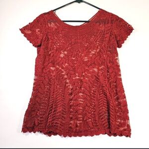 Red Lace Blouse